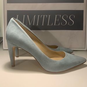 The Fix Light Blue Suede Jennings Banana Heel Pump